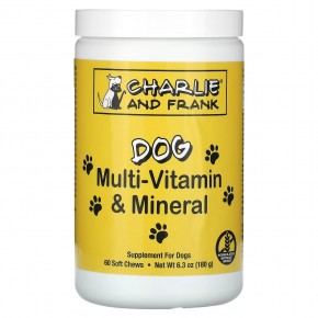 Charlie & Frank, Комплекс мультивитаминов и минералов для собак, поддерживает свежее дыхание, 60 мягких жевательных таблеток в Москве - eco-herb.ru | фото