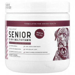 Chew + Heal, мультивитамины 12-в-1 для собак, 60 жевательных таблеток, 240 г (8,4 унции) - описание | фото