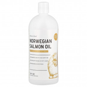 Chew + Heal, Norwegian Salmon Oil, For Dogs, 32 fl oz (946 ml) в Москве - eco-herb.ru | фото