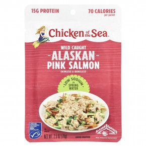 Chicken of the Sea, Дикий аляскинский лосось в родниковой воде, с низким содержанием натрия, 70 г (2,5 унции) - описание | фото