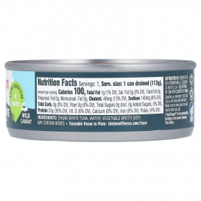 Chicken of the Sea, кусочки белого тунца альбакора, в воде, дикого улова, 142 г (5 унций) (Товар снят с продажи) в Москве - eco-herb.ru | фото