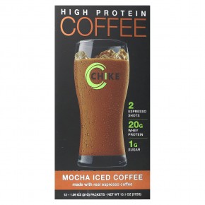 Chike Nutrition, Кофе со льдом с высоким содержанием протеина, мокко, 12 пакетиков, 31 г (1,09 унции) в Москве - eco-herb.ru | фото