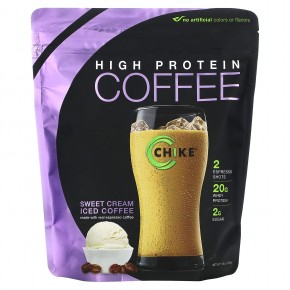 Chike Nutrition, Холодный кофе с высоким содержанием протеина, сладкие сливки, 504 г (17,8 унции) - описание