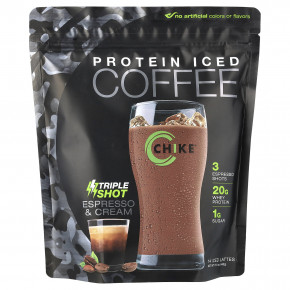 Chike Nutrition, Protein Iced Coffee, Triple Shot, Espresso & Cream, 15.8 oz (448 g) в Москве - eco-herb.ru | фото