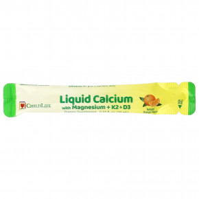 ChildLife Essentials, жидкий кальций с магнием + витамины K2 и D3, натуральный апельсин, 30 пакетиков, 10 мл (0,34 жидк. унции) в Москве - eco-herb.ru | фото