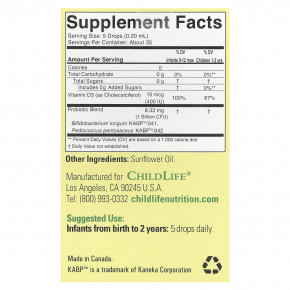 ChildLife Essentials, InfantBiotics, пробиотик, в жидкой форме, 2,6 млрд, 10,5 мл (0,36 жидк. унции) (2,6 млрд КОЕ в 8 каплях) в Москве - eco-herb.ru | фото