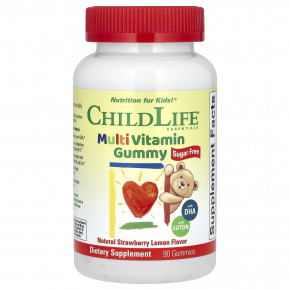 ChildLife Essentials, Мультивитаминные жевательные мармеладки, без сахара, натуральная клубника и лимон, 90 жевательных таблеток в Москве - eco-herb.ru | фото