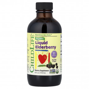 ChildLife Essentials, жидкая добавка с органической бузиной, для детей от 1 года, 118 мл (4 жидк. унции) в Москве - eco-herb.ru | фото