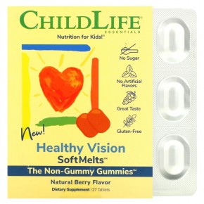 ChildLife Essentials, Healthy Vision SoftMelts, натуральный ягодный вкус, 27 таблеток в Москве - eco-herb.ru | фото