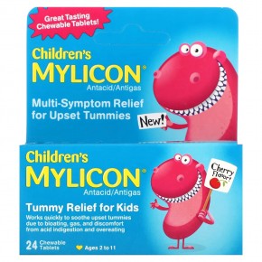Children's Mylicon, средство для облегчения живота для детей, возраст 2–11 лет, вишня`` 24 жевательные таблетки в Москве - eco-herb.ru | фото