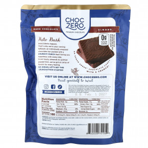 ChocZero, Keto Bark, темный шоколад, миндаль с морской солью, 15 мини-батончиков, 170 г (6 унций) в Москве - eco-herb.ru | фото