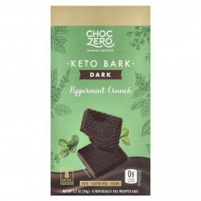 ChocZero, Keto Bark, темный шоколад, перечная мята, 8 батончиков, 90 г (3,2 унции) - подробнее ChocZero, Keto Bark, темный шоколад, перечная мята, 8 батончиков, 90 г (3,2 унции) - описание