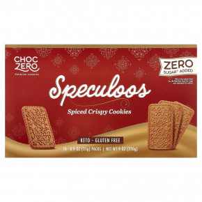 ChocZero, Премиальное печенье, Speculoos, хрустящее печенье со специями, 10 пакетиков по 25 г (0,9 унции) в Москве - eco-herb.ru | фото