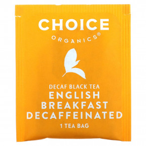 Choice Organic Teas, Черный чай без кофеина, английский завтрак, 16 чайных пакетиков, 32 г (1,12 унции) в Москве - eco-herb.ru | фото