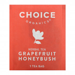 Choice Organic Teas, Herbal Tea, грейпфрут и ханибуш, без кофеина, 16 чайных пакетиков, 29 г (1,02 унции) в Москве - eco-herb.ru | фото