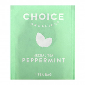 Choice Organic Teas, Herbal Tea, перечная мята, без кофеина, 16 чайных пакетиков, 17 г (0,60 унции) в Москве - eco-herb.ru | фото