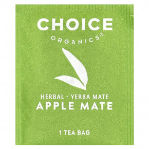 Choice Organic Teas, травяной йерба мате, яблочный мате, 16 чайных пакетиков, 36 г (1,27 унции) в Москве - eco-herb.ru | фото