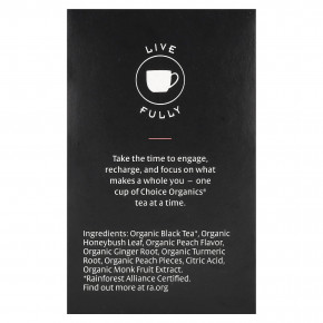 Choice Organics, Black Tea, персик для пикника, 16 чайных пакетиков, 32 г (1,12 унции) в Москве - eco-herb.ru | фото