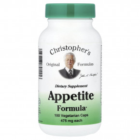 Christopher's Original Formulas, Appetite Formula, 100 вегетарианских капсул в Москве - eco-herb.ru | фото