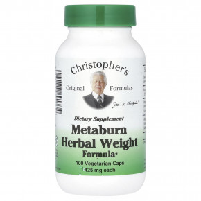 Christopher's Original Formulas, Metaburn Herbal Weight Formula, 1275 мг, 100 вегетарианских капсул (425 мг на капсулу) в Москве - eco-herb.ru | фото