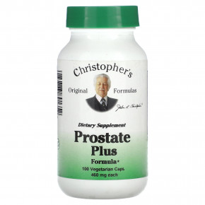 Christopher's Original Formulas, Prostate Plus Formula, 460 мг, 100 вегетарианских капсул - описание | фото