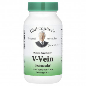 Christopher's Original Formulas, V-Vein Formula, 500 мг, 100 вегетарианских капсул - описание | фото