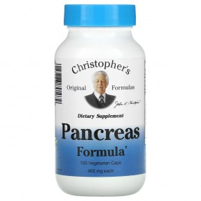 Christopher's Original Formulas, Pancreas Formula, 460 мг, 100 вегетарианских капсул в Москве - eco-herb.ru | фото
