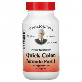 Christopher's Original Formulas, Quick Colon, средство для здоровья кишечника, этап 1, 485 мг, 100 вегетарианских капсул в Москве - eco-herb.ru | фото