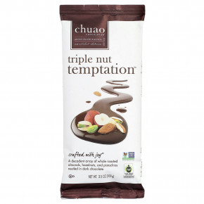 Chuao Chocolatier, темный шоколад, Triple Nut Temption™, 100 г (3,5 унции) - подробнее Chuao Chocolatier, темный шоколад, Triple Nut Temption™, 100 г (3,5 унции) - описание