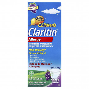 Claritin, Children's, аллергия, для детей от 2 лет, со вкусом винограда, 120 мл (4 жидк. унции) в Москве - eco-herb.ru | фото