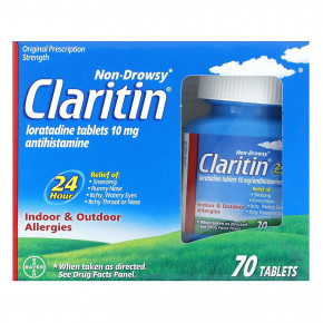 Claritin, Non-Drowsy, кларитин, 10 мг, 70 таблеток - описание | фото