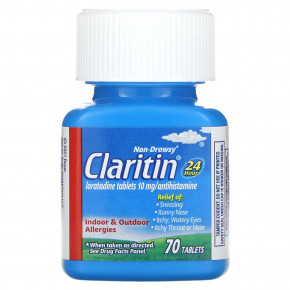 Claritin, Non-Drowsy, кларитин, 10 мг, 70 таблеток в Москве - eco-herb.ru | фото