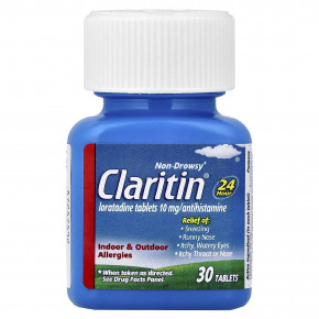 Claritin, Non-Drowsy, лоратадин в таблетках, 10 мг, 30 таблеток в Москве - eco-herb.ru | фото