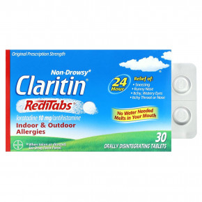 Claritin, Non-Drowsy, RediTabs®, 10 мг, 30 таблеток для расщепления в полости рта - описание | фото