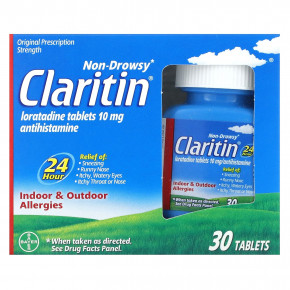 Claritin, Non-Drowsy, таблетки, 24-часовое действие, 10 мг, 30 таблеток - описание | фото