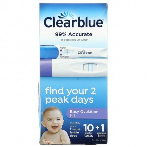 Clearblue, Easy Ovulation Kit, 10 тестов на овуляцию + 1 тест на беременность в Москве - eco-herb.ru | фото