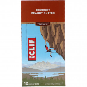 Clif Bar, Энергетический батончик с хрустящим арахисом, 12 батончиков, весом 68 г (2,40 унции) каждый - описание