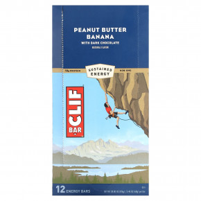 Clif Bar, Energy Bar, арахисовая паста и банан с темным шоколадом, 12 батончиков по 68 г (2,40 унции) - описание