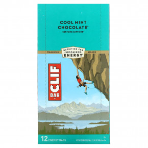 Clif Bar, Energy Bar, прохладный мятный шоколад, 12 батончиков, 68 г (2,40 унции) каждый в Москве - eco-herb.ru | фото