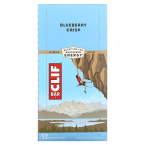 Clif Bar, Energy Bar, хрустящие батончики с черникой и миндалем, 12 батончиков, 68 г (2,40 унции) - описание