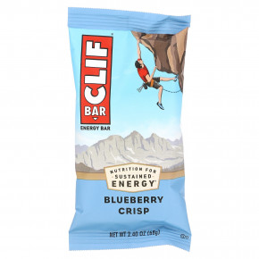 Clif Bar, One Bar, хрустящее печенье с голубикой, 12 батончиков, вес каждого 68 г (2,40 унции) в Москве - eco-herb.ru | фото