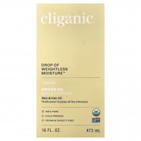Cliganic, Drop of Weightless Moisture™, органическое аргановое масло, 473 мл (16 жидк. унций) в Москве - eco-herb.ru | фото