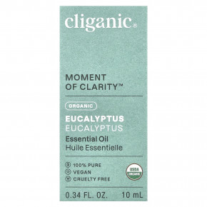 Cliganic, Moment of Clarity ™, эфирное масло, органический эвкалипт, 10 мл (0,34 жидк. Унции) в Москве - eco-herb.ru | фото