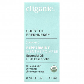 Cliganic, Органическое эфирное масло, перечная мята, 10 мл (0,34 жидк. Унции) в Москве - eco-herb.ru | фото