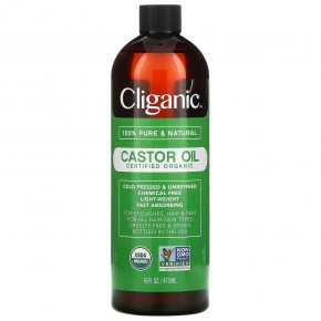 Cliganic, на 100% чистое и натуральное касторовое масло, 473 мл (16 жидк. унций) - описание
