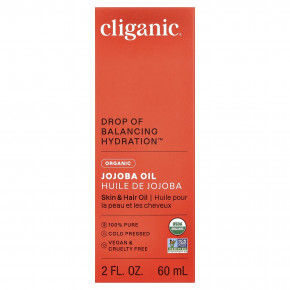 Cliganic, Органическое масло жожоба, для жирной и комбинированной кожи, 60 мл (2 жидк. Унции) в Москве - eco-herb.ru | фото