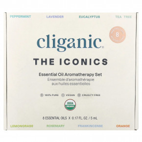 Cliganic, The Iconics, набор эфирных масел для ароматерапии, 8 флаконов по 5 мл (0,17 жидк. унции) в Москве - eco-herb.ru | фото