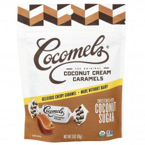 Cocomels, Coconut Cream Caramels, кокосовый сахар, 85 г (3 унции) - описание