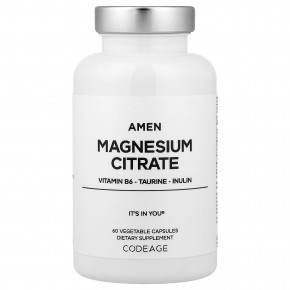 Codeage, Amen, цитрат магния, 60 растительных капсул - описание | фото