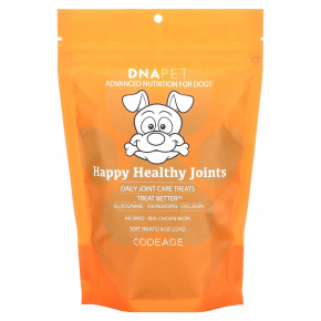 Codeage, ДНК Pet, Happy Healthy Joints, мягкое лакомство, рецепт из настоящей курицы, 227 г (8 унций) - описание | фото